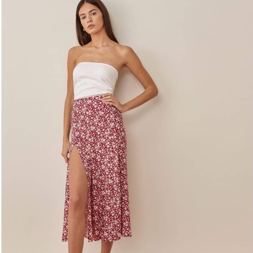 Reformation Zoe floral-print midi skirt